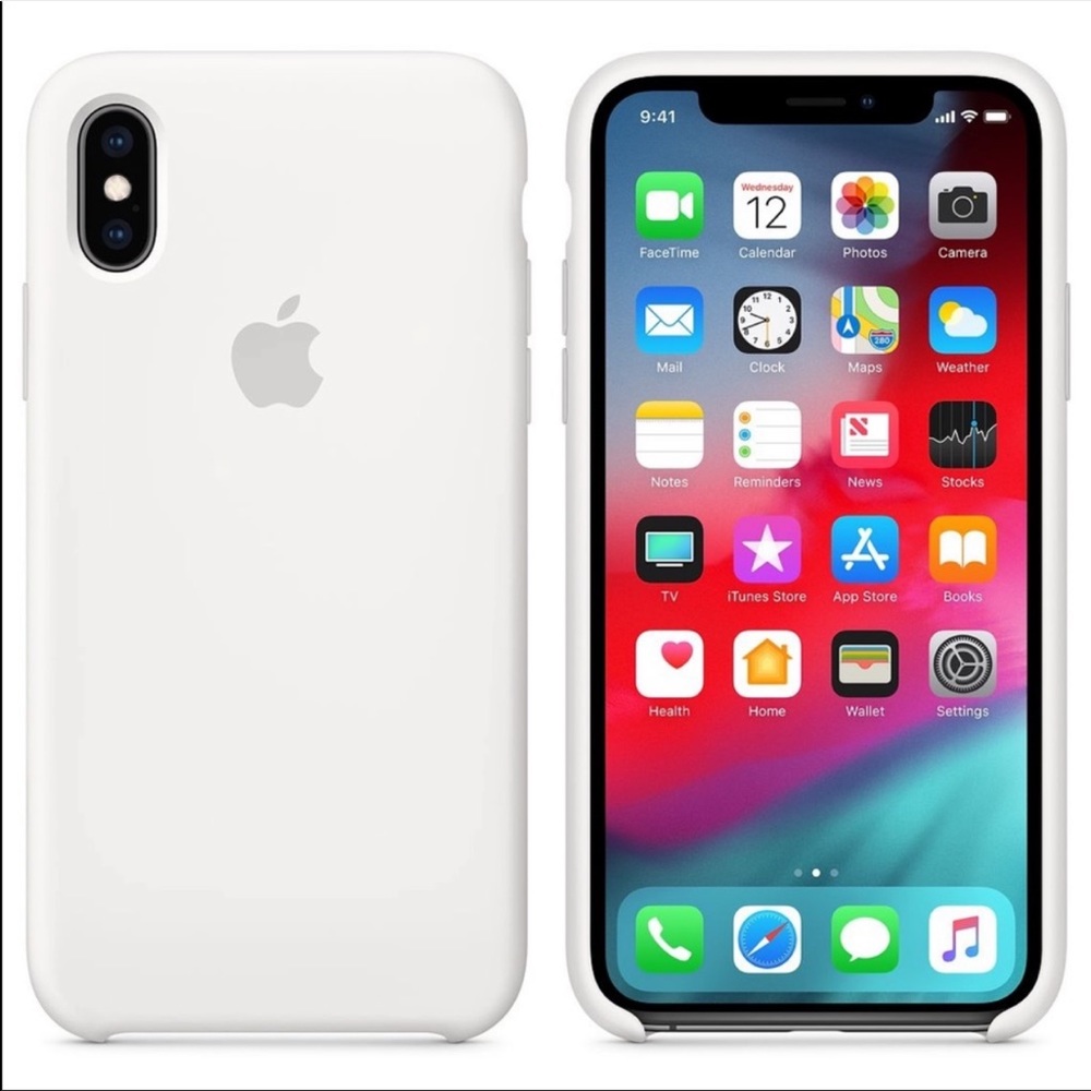 Authentic Apple iPhone XS Max white silicone case.